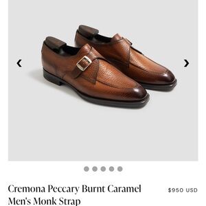 Di bianco Burnt Caramel Men's Monk Strap Shoes